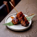 Pork belly skewers